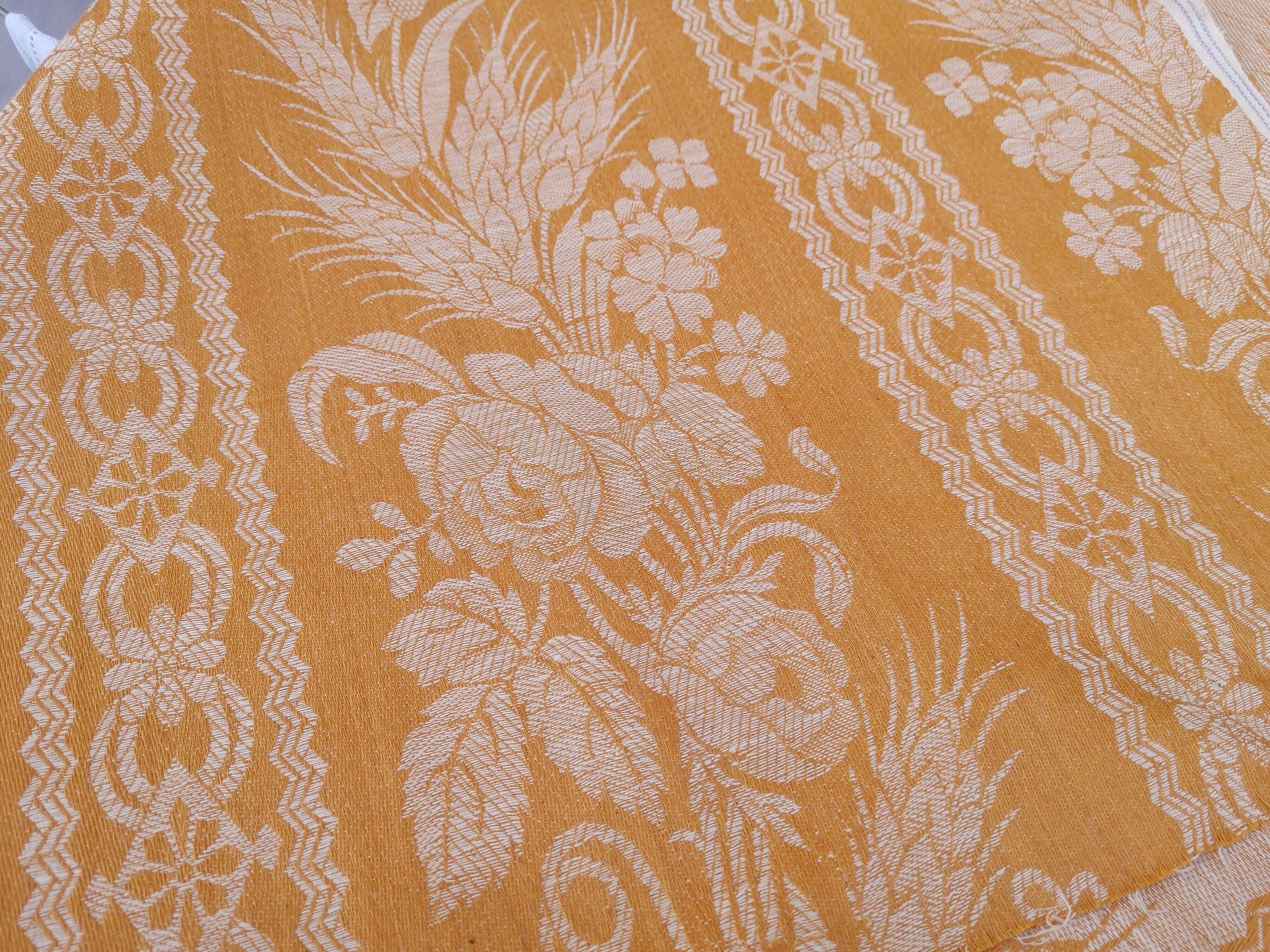 Old canvas damask of linen & silk - soft canvas 144 cm x 115 cm