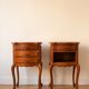Pair of Regency style bedside tables in cherry wood.