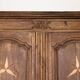 Antique French rustic wardrobe with star inlays.