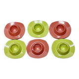 6 vintage plastic egg cups 1960s Schumm Plastic Style new in box