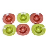 6 coquetiers en plastique vintage années 1960 Schumm Plastic Style neuf en boîte