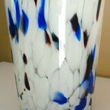 Large blown glass vase, speckled, thick, 70s/80s Murano design