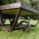 Vintage industrial coffee table antique marble trolley