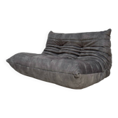 Vintage Original Grey Velvet Togo 2-Seater by Michel Ducaroy - Ligne Roset