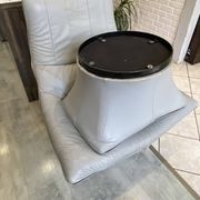 Swivel lounge chair ottoman footrest leather Mantis Gerard Van den Ber