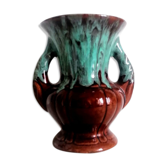 ADP enamelled ceramic vase, Vallauris style