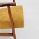 Vintage armchair model, golden yellow fabric, fully refurbished
