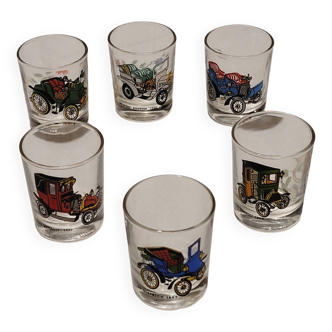 6 petits verres - vintage