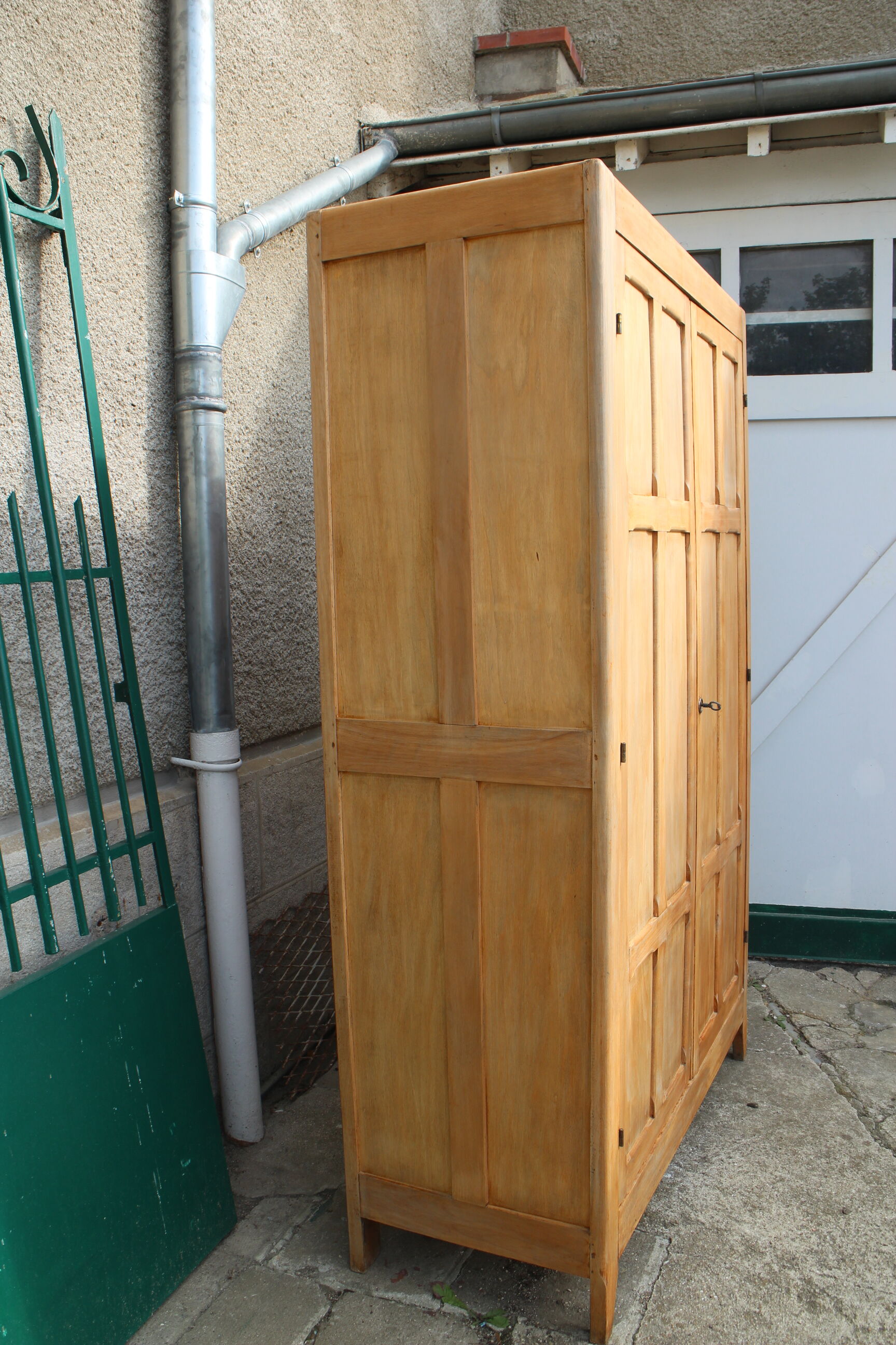 Parisian wardrobe in raw wood