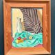 Huile sur panneau d'origine suédoise – « Nature morte avec fruits et vase » par Sune Lindahl – Vintage et encadrée – 30 × 35 cm (11,8" × 13,8")