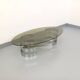 Vintage oval coffee table in smoked glass and chrome metal from the 1970s.