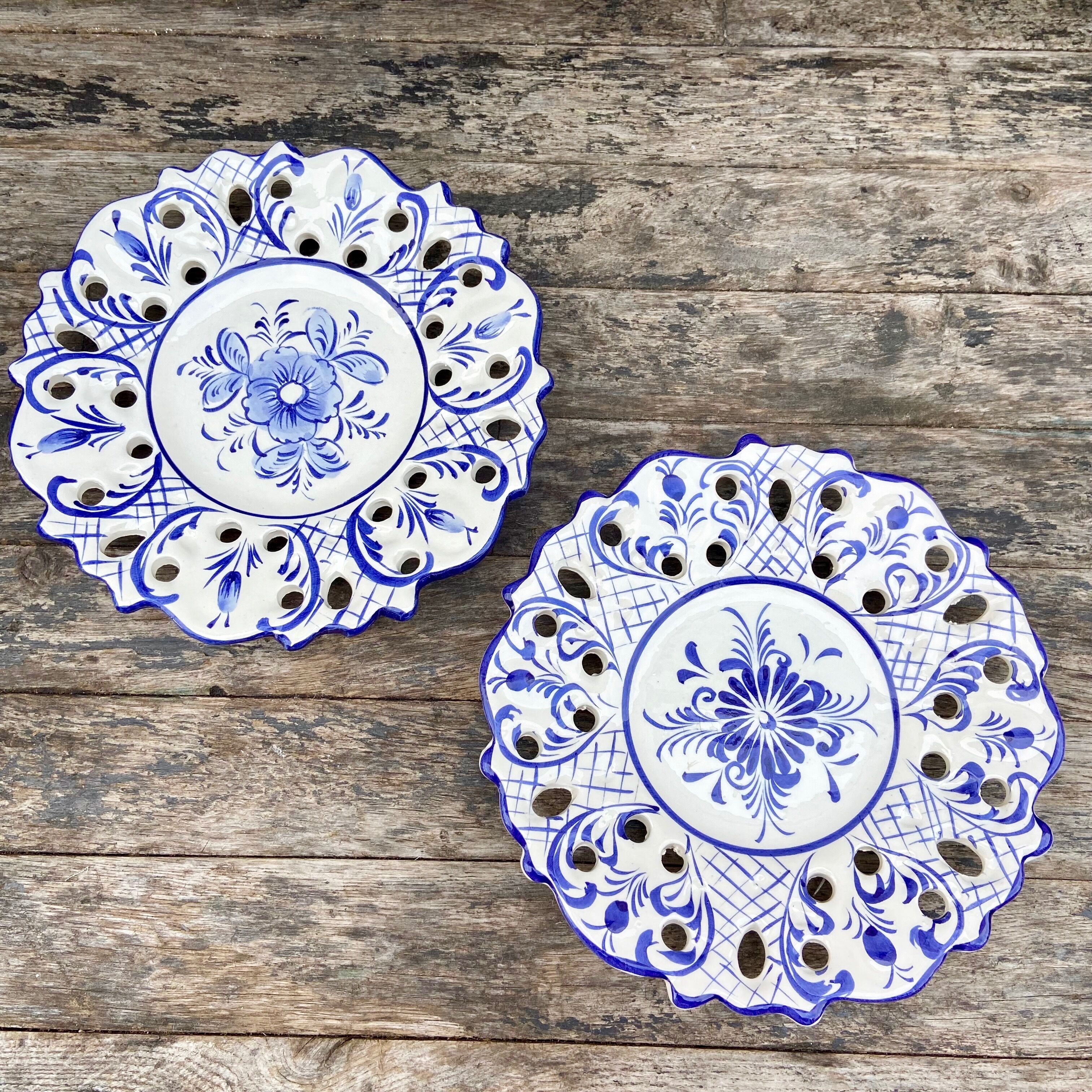 Ensemble de 2 assiettes décoratives en céramique