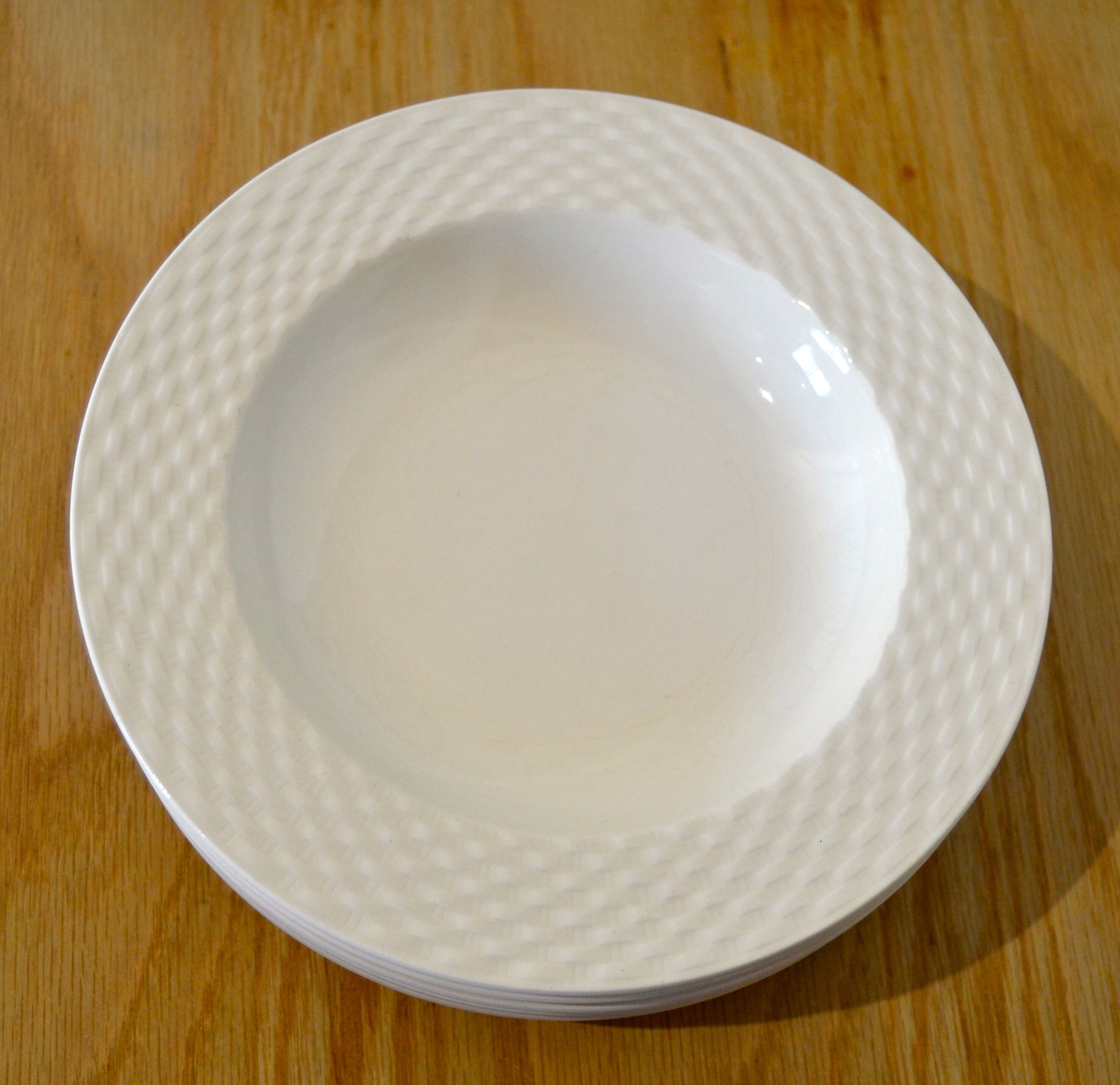 Suite of five soup plates, pagnossin ironstone, italy, vintage
