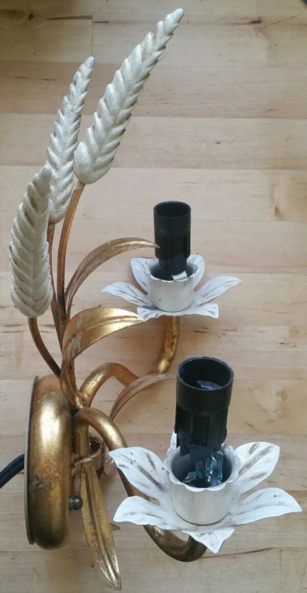 Applique murale métal et tôle doré épis de blé Masca