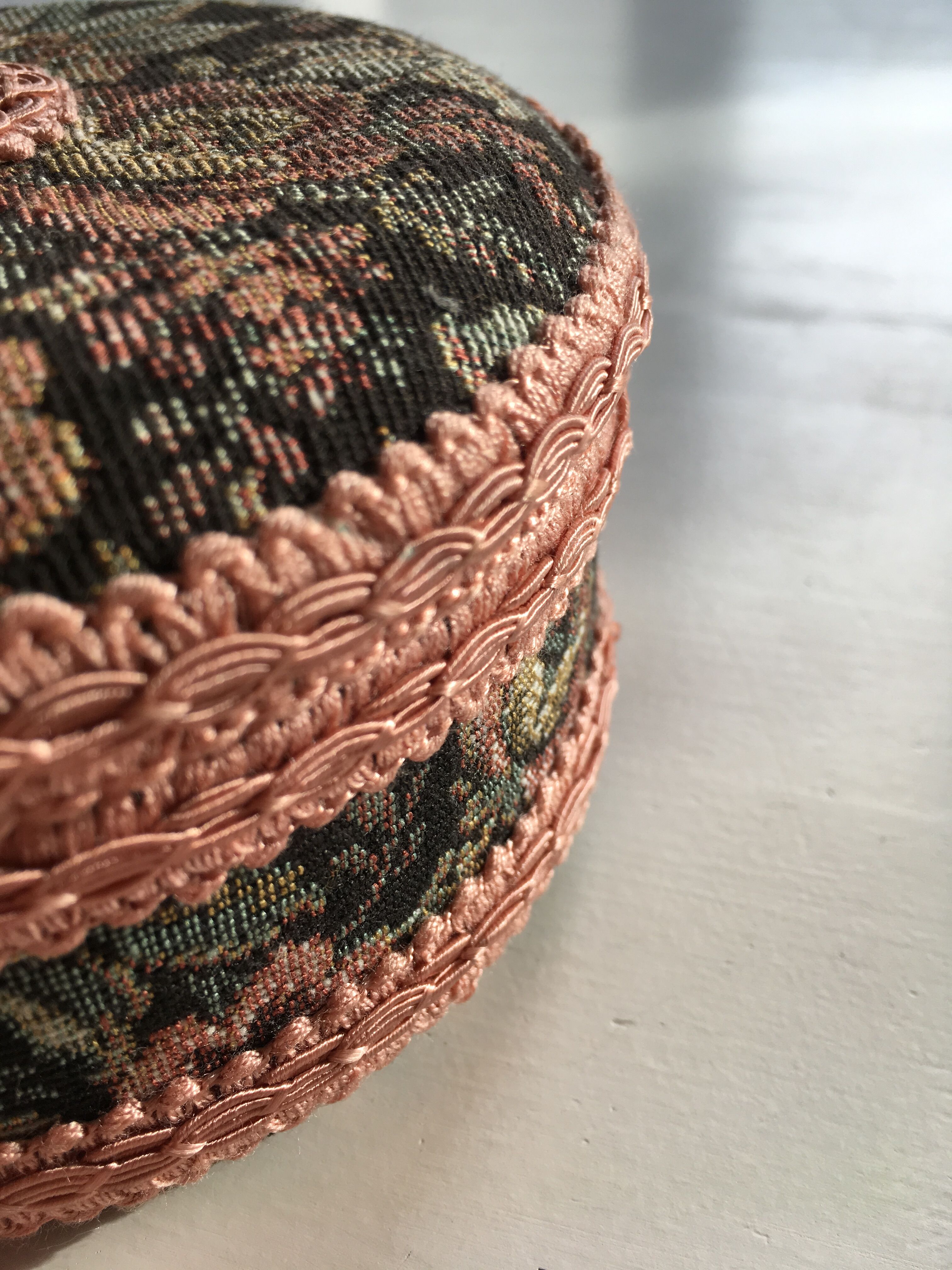 Jewelry box decorated with floral fabric