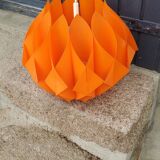 Suspension lamp by Lars Schioler butterfly model Hoyrup Light plastic editor orange 1968