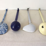 Set of utensils and kitchen utensils made of enamelled sheet metal