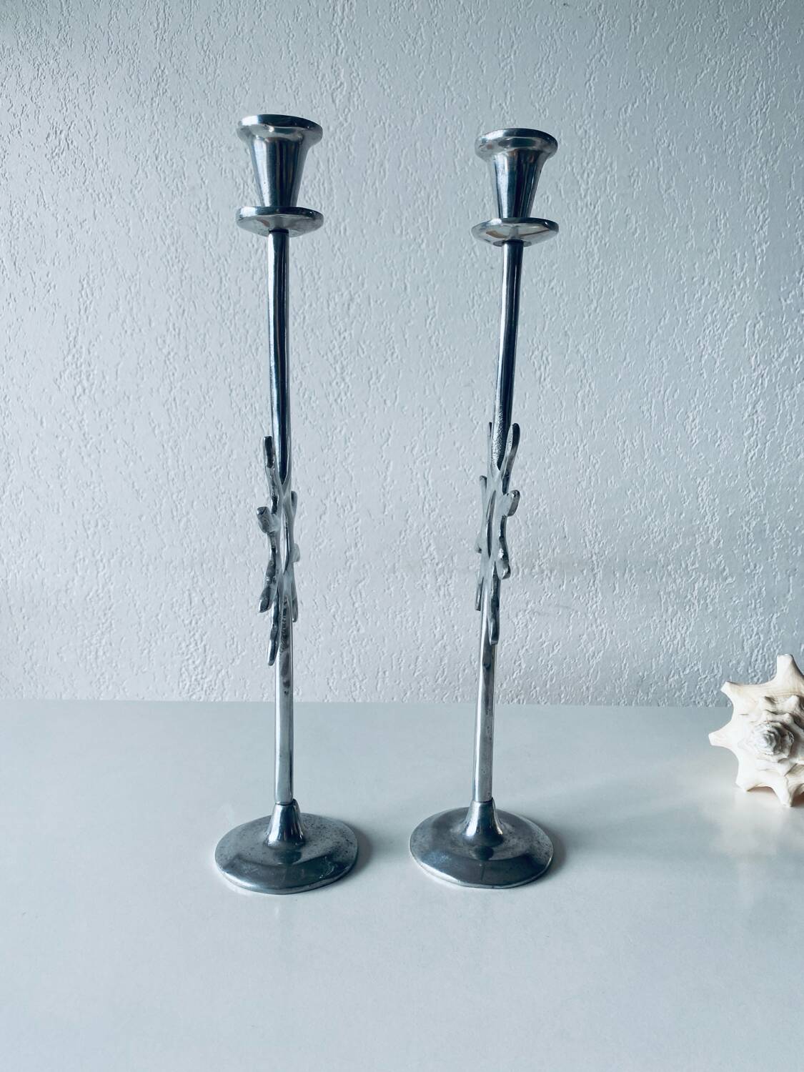 Pair of sun candle holders