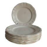 8 antique Sarreguemines ivory plates