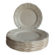 8 antique Sarreguemines ivory plates