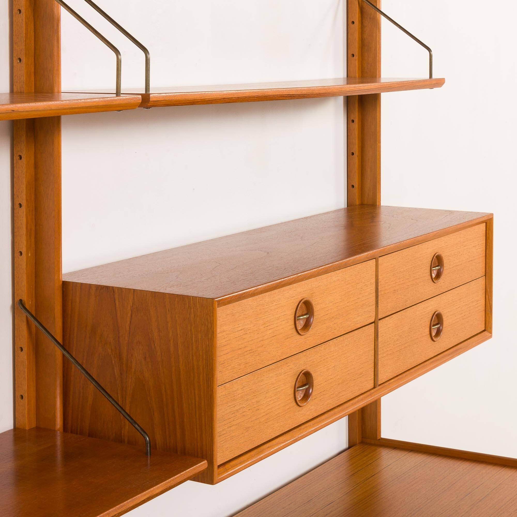 Fredrik A. Kayser teak free standing wall unit for Gustav Bahus, Norway 196