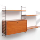 1960s wall unit teak Nisse Strinning, with secretary