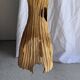 Suspension or lampshade in natural organic teak, tubular, H30 D22.