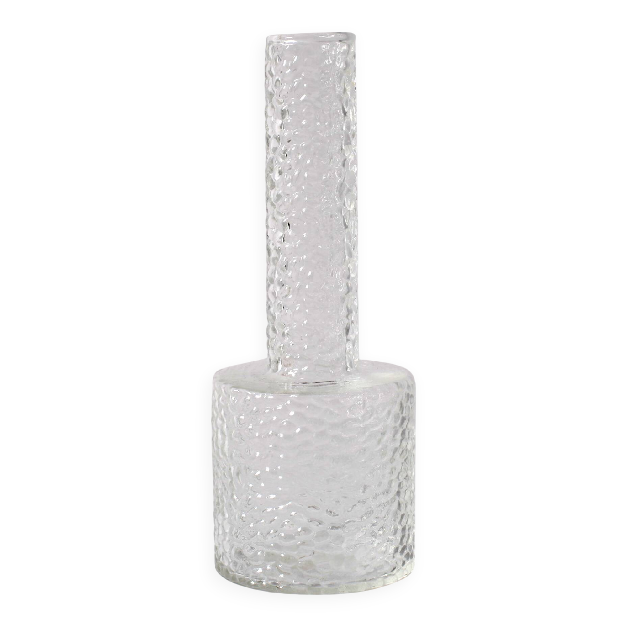 Small Vintage Clear Glass Vase / Single Flower Stylish Vase / Sweden / 2000