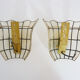 Pair of vintage wall lamps in mother-of-pearl and gilded brass 1970