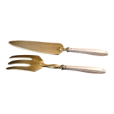 Fish serving cutlery, filled silver