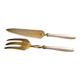 Fish serving cutlery, filled silver