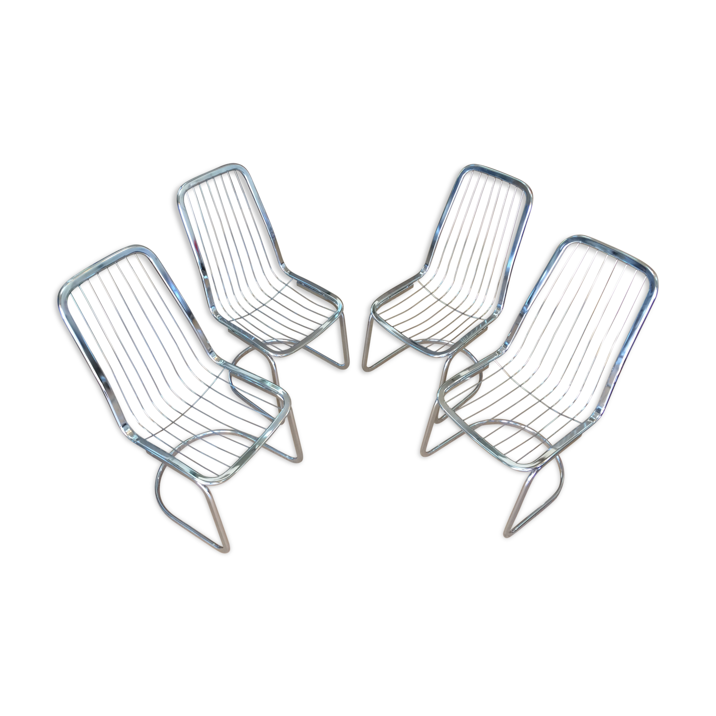 Suite of 4 chairs by Gastone Rinaldi 1970