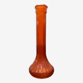 Red narrow glass vase