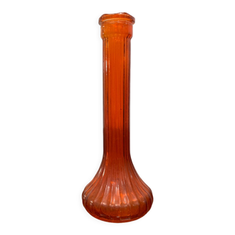 Red narrow glass vase