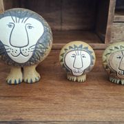 Set of 3 ceramic lions by Lisa Larson/Gustavsberg.