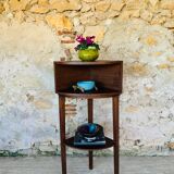 Vintage corner shelf on tripod legs, circa 50/60