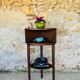 Vintage corner shelf on tripod legs, circa 50/60