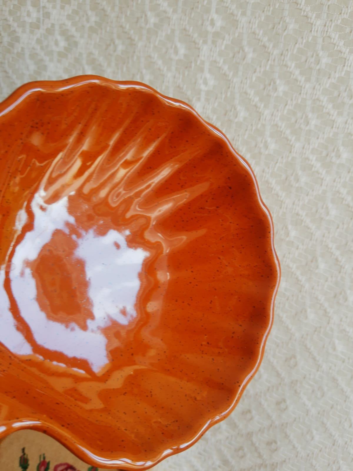 Set of 6 glazed scallop shell ramekins Emile Henry France