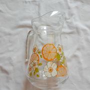 Carafe patterns flowers in glass -vintage