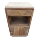Petit meuble/chevet bois ancien et marbre rose