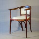 Art Deco desk chair by Fischel in bentwood and leather, 1925