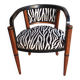 Art deco armchair with zebra tapestry