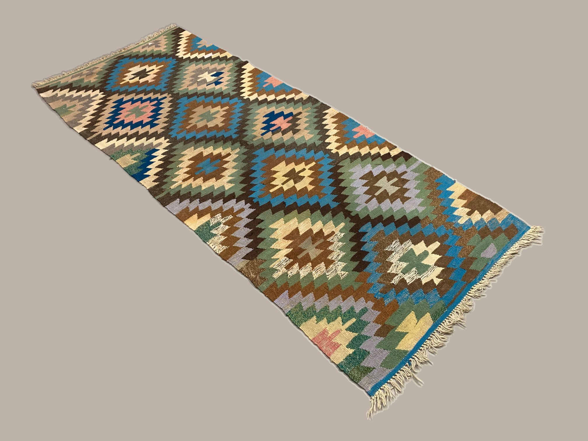 Vintage Turkish Kilim 252x106 cm