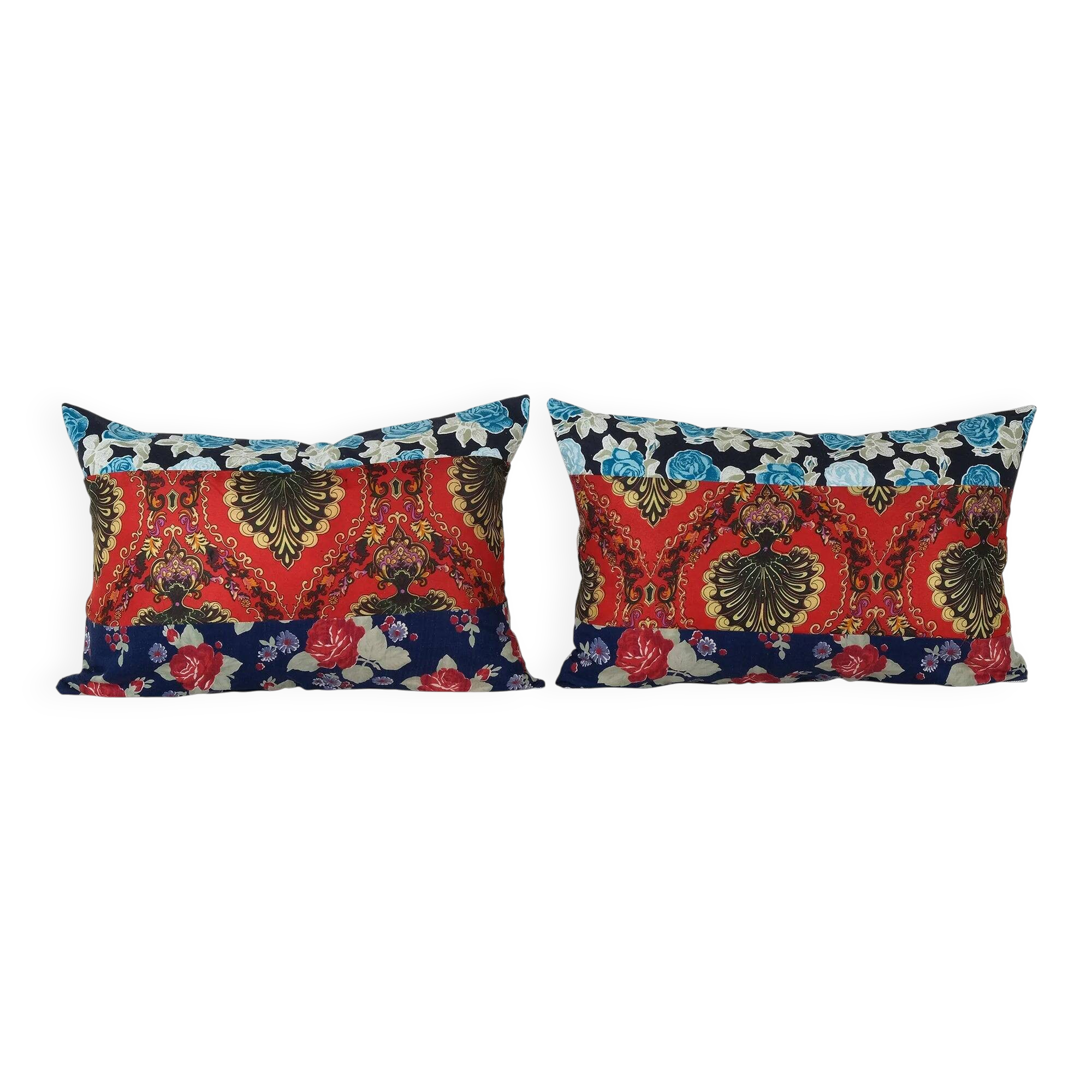 Set of 2 vintage Turkish cushion covers 38x56 cm