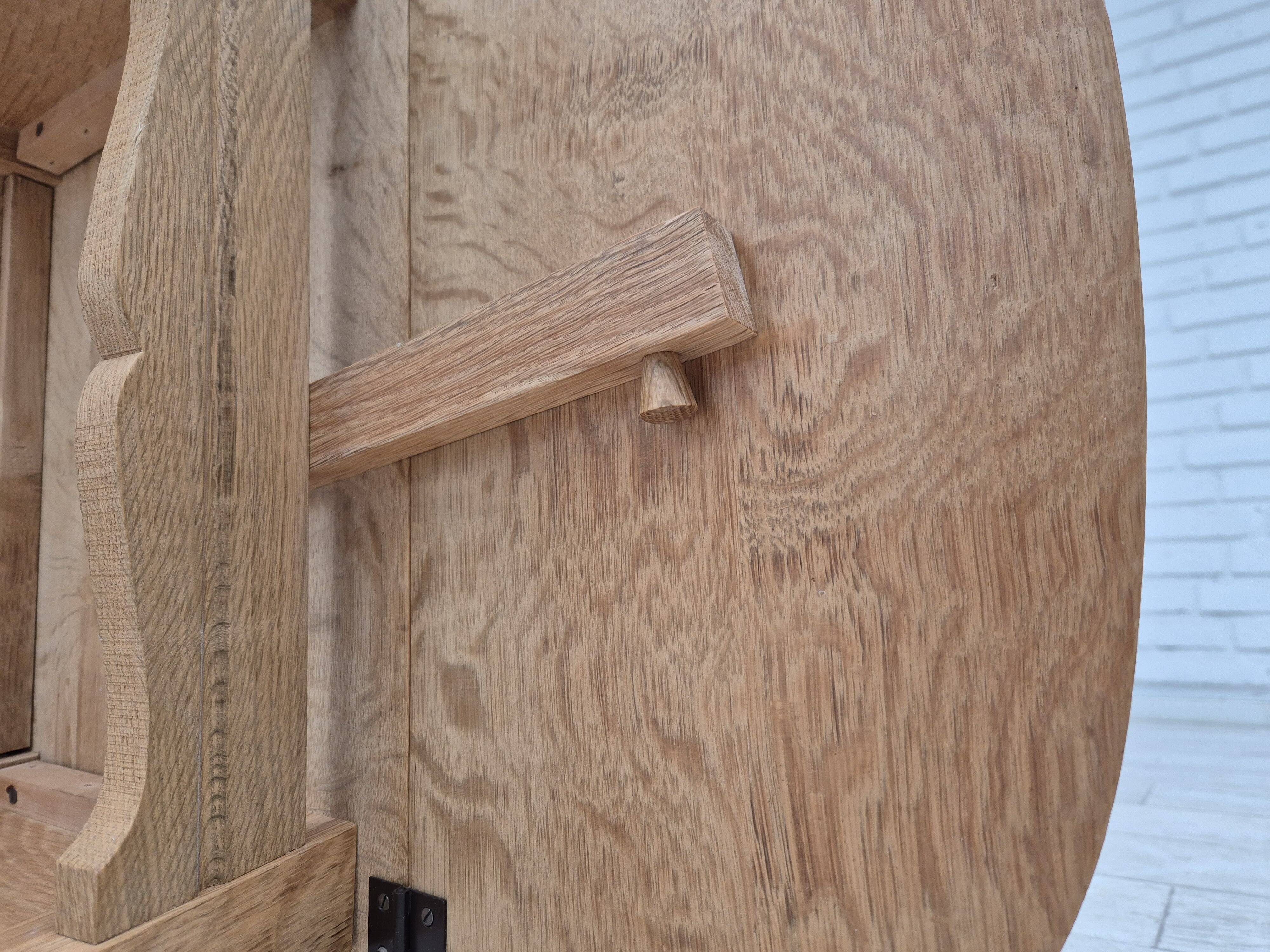 1970s, Danish foldable side table, solid oak wood, original condition.