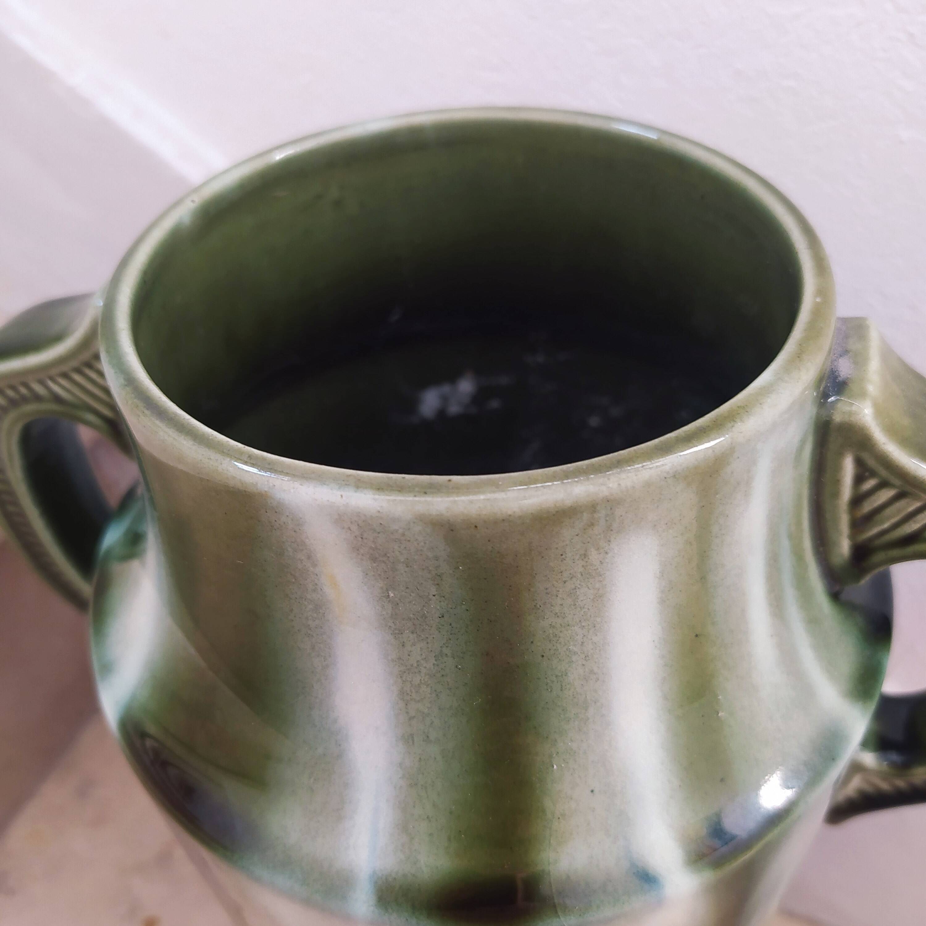 Large enameled ceramic vase 1940 Vierzon ceramic