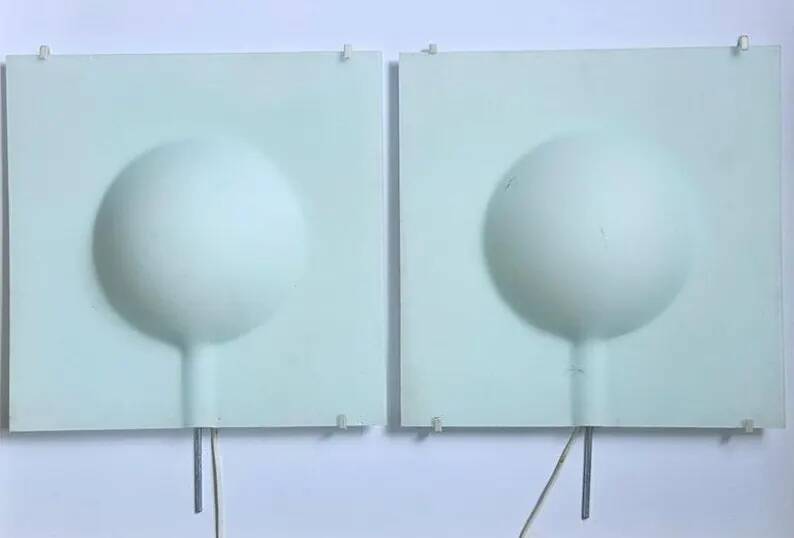 Pair of Large Midcentury Wall Lamps Ikea Design Cecilia Johansson, Sweden, 1980s