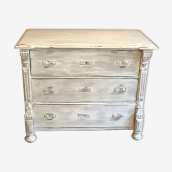 Chest of drawers in painted wood 19th