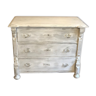 Chest of drawers in painted wood 19th