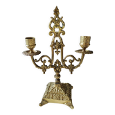 Chandelier d Autel à 2 branches, style Napoléon III, en bronze patine vieil or